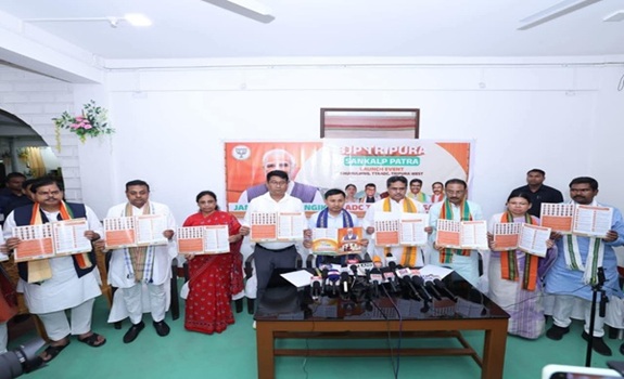 Bharatiya Janata Party unveils ADC poll manifesto in Tripura, promises territorial council